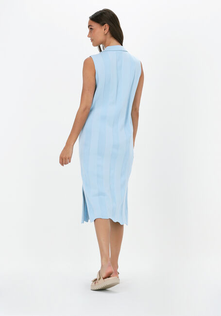 Lichtblauwe ESMÉ STUDIOS Midi jurk MAE SLEEVELESS POLO ANKEL DRESS KNIT - large