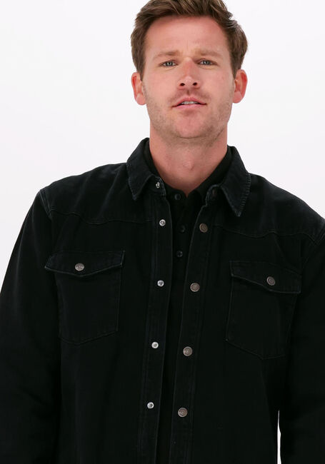 COLOURFUL REBEL Surchemise MASON WASHED DENIM SHIRT en noir - large
