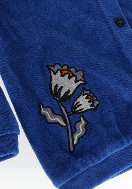 CARLIJNQ Gilet BASICS - RUFFLED CARDIGAN WITH EMBROIDERY en bleu - large