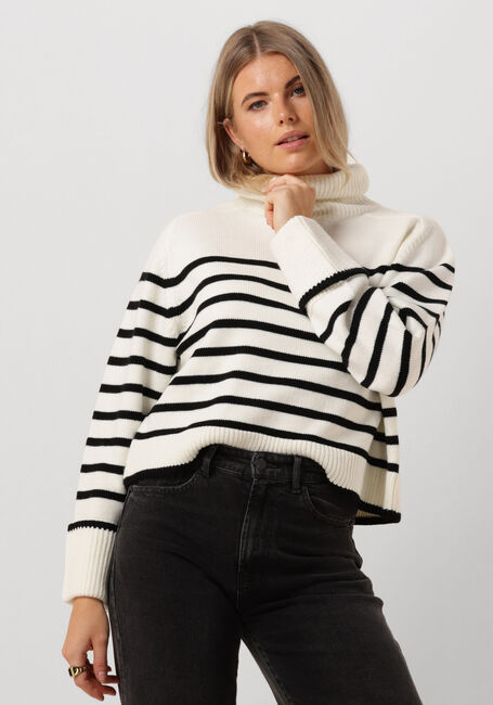 CO'COUTURE Col roulé MERO CROP STRIPE KNIT en blanc - large