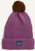 Paarse WANDER & WONDER Muts POM POM BEANIE - medium