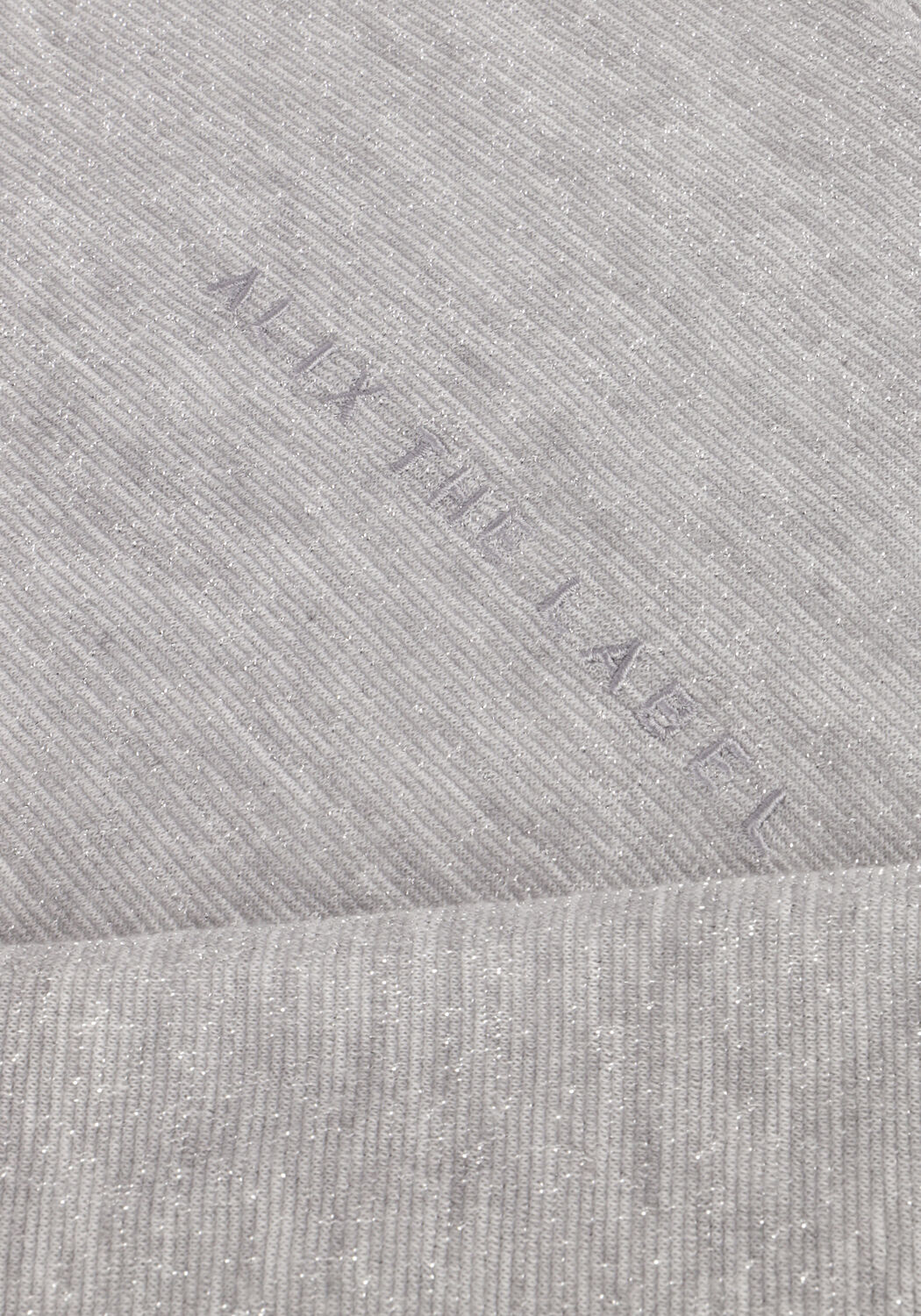 ALIX THE LABEL Haut LADIES KNITTED SHEER T-SHIRT en argent - large