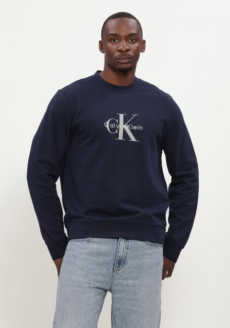CALVIN KLEIN Chandail LS 350TERRY MNLG CN SWTSHRT Bleu fonc&eacute; - large