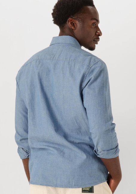 Blauwe BUTCHER OF BLUE Casual overhemd AIDAN CHAMBRAY SHIRT - large