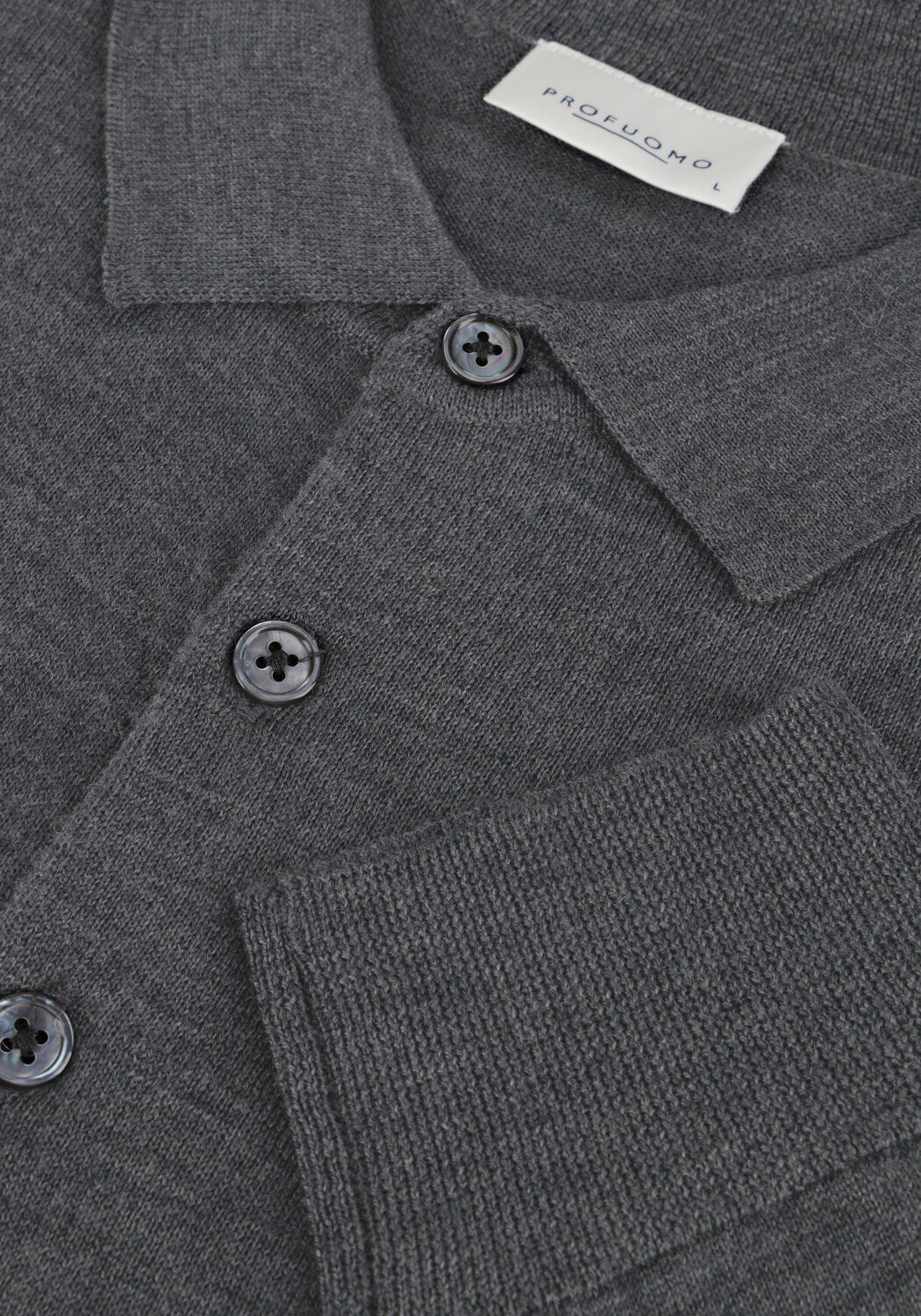 PROFUOMO Polo POLO LONG SLEEVE en gris - large