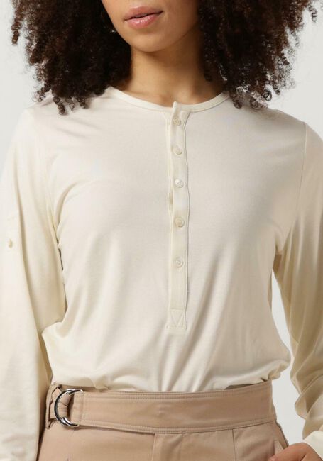 Beige VANILIA Top SOFT JERSEY HENLEY - large