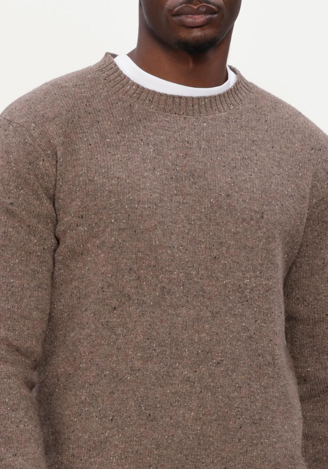 Bruine SELECTED MEN Trui LMNEIL LS KNIT NEPS CREW NECK - large
