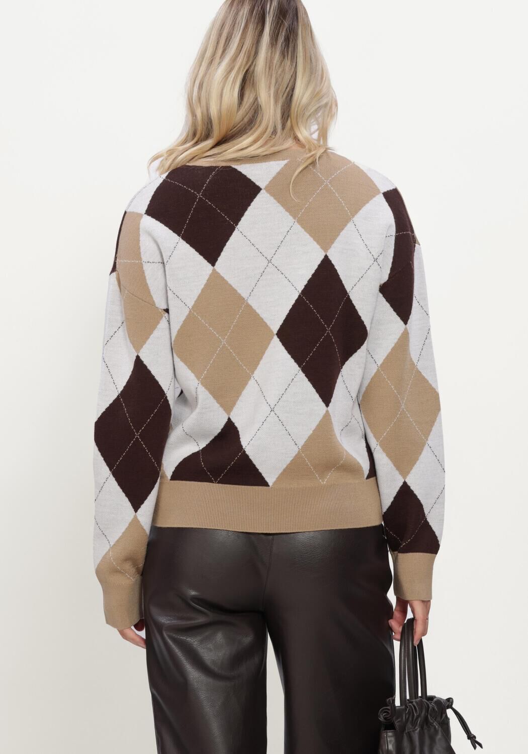 SELECTED WOMEN Pull SLWTHEA LS KNIT ARGYLE O-NECK en multicolore - large