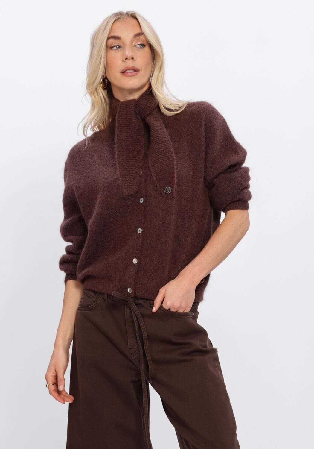 Bruine STUDIO ANNELOES Trui Bibi cardigan - large