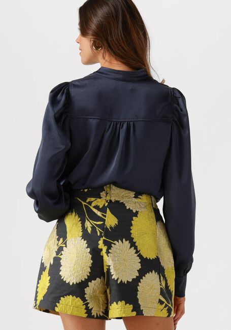 Donkerblauwe NEO NOIR  ROSSLYN HEAVY SATEEN BLOUSE - large