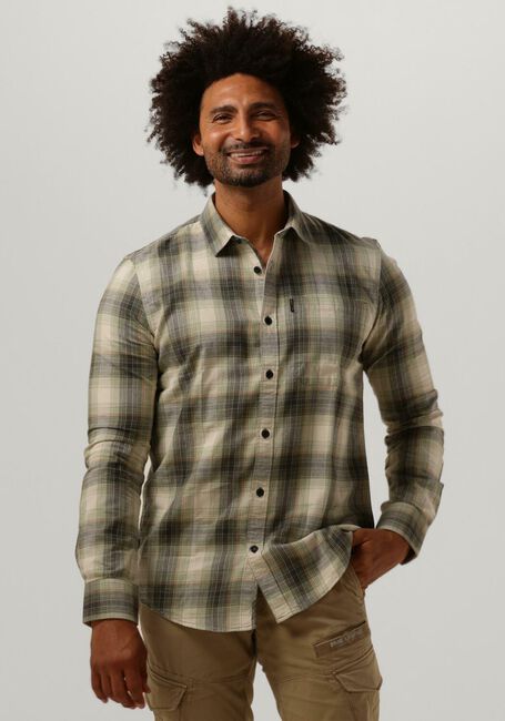 PME LEGEND Chemise décontracté LONG SLEEVE SHIRT CTN YD TWILL CHECK Olive - large