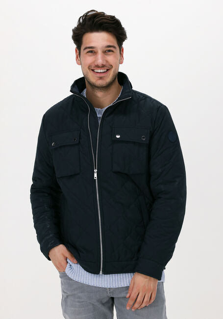 Donkerblauwe SCOTCH & SODA Jack QUILTED SHORT JACKET WITH REPR - large