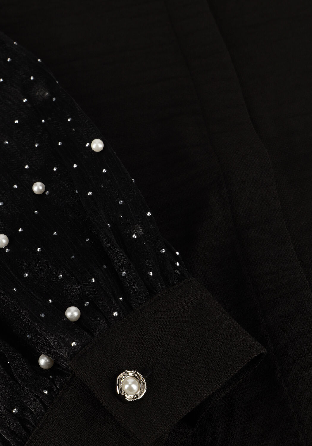 Zwarte AAIKO  PILLAR STRASS PEARL PES 505 - large