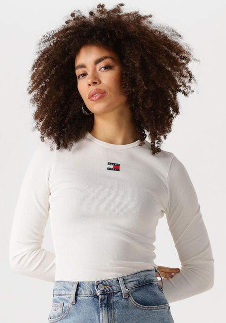 Ecru TOMMY JEANS Tops & T-shirts TJW SLIM LS BADGE TEE EXT - large