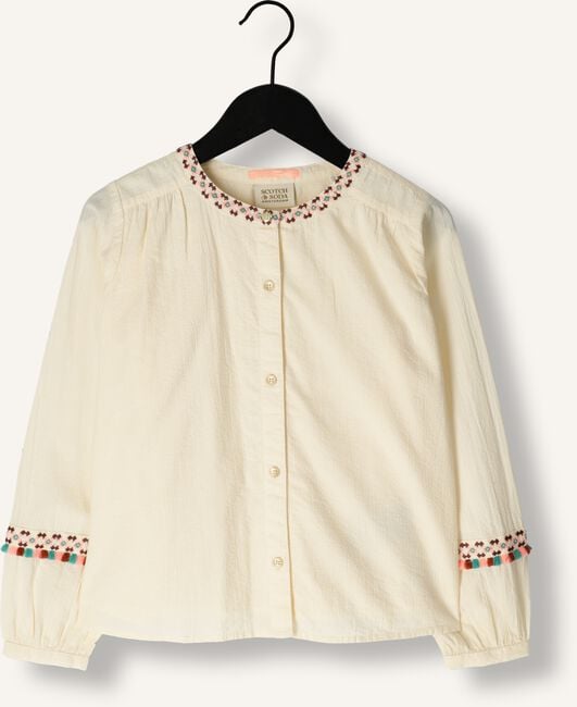 Ecru SCOTCH & SODA  NEON POP EMBROIDERED LONG-SLEEVED TOP Ecru SCOTCH & SODA  NEON POP EMBROIDERED LONG-SLEEVED TOP - large