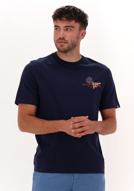SCOTCH & SODA T-shirt GRAPHIC CREWNECK JERSEY T-SHIRT Bleu foncé - large