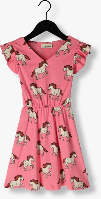 CARLIJNQ Robe maxi WILD HORSE - RUFFLED TANKTOP DRESS en rose - large