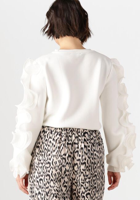 JANSEN AMSTERDAM Haut KALLIE TRUI SS 196 LONG SLEEVE RUFFLE en blanc - large
