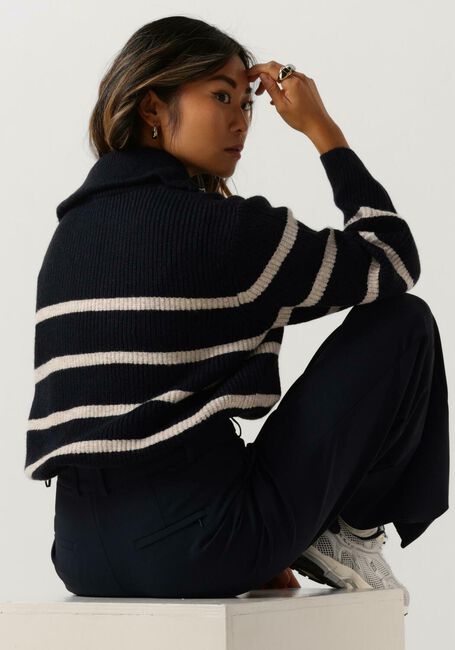 NEO NOIR Pull NEVENA STRIPE KNIT BLOUSE Bleu foncé - large