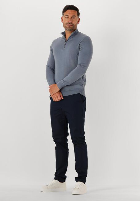 Donkerblauwe PROFUOMO Trui PULLOVER HALF ZIP MERINO - large