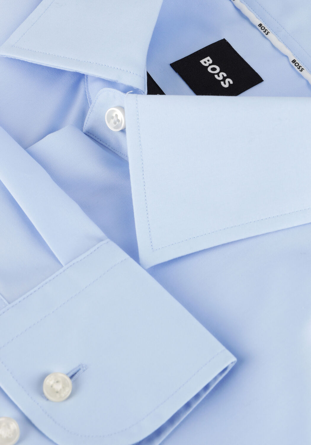 Lichtblauwe BOSS BLACK Klassiek overhemd H-HANK-KENT0C1-214 - large