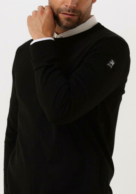 VANGUARD Pull R-NECK 100% MERINO WOOL EXTRAFINE en noir - large