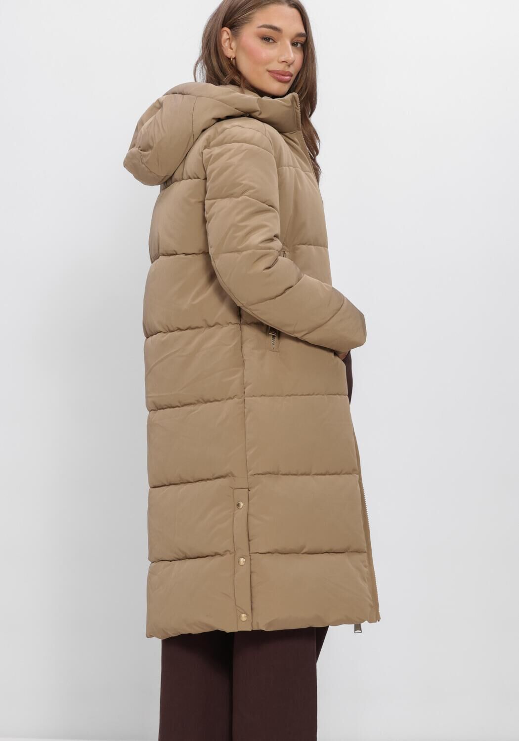 Beige WITHBLACK Gewatteerde jas WBLGLORIAN LONG PUFFER COAT - large