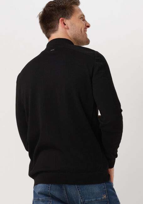 Zwarte VANGUARD Trui HALP ZIP COLLAR COTTON STRUCTURE - large