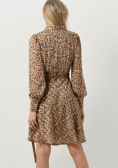 Beige NOTRE-V Mini jurk SHORT PRINTED WRAP DRESS - large