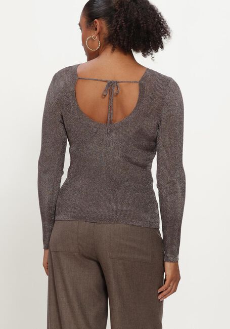 Grijze GESTUZ T-shirt SILVIGZ DEEP BACK BLOUSE - large