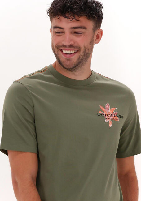 Groene SCOTCH & SODA T-shirt GRAPHIC CREWNECK JERSEY T-SHIRT - large