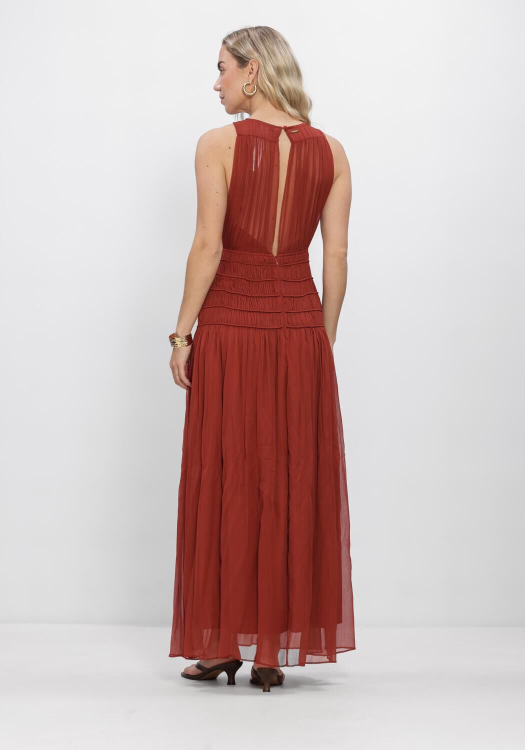 TWINSET MILANO Robe maxi 261TT2041 en marron - large