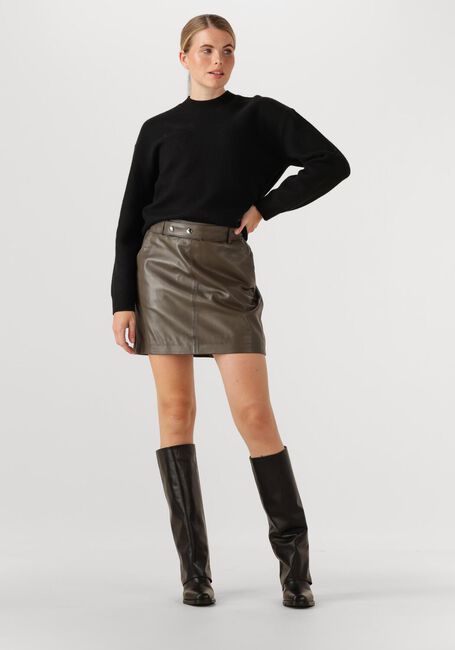 Bruine STUDIO AR Minirok LAIN SHEEP SOFT WAXED - large