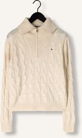 Creme TOMMY HILFIGER Trui SOFT WOOL CABLE 1/2 ZIP LS SWT Creme TOMMY HILFIGER Trui SOFT WOOL CABLE 1/2 ZIP LS SWT - medium