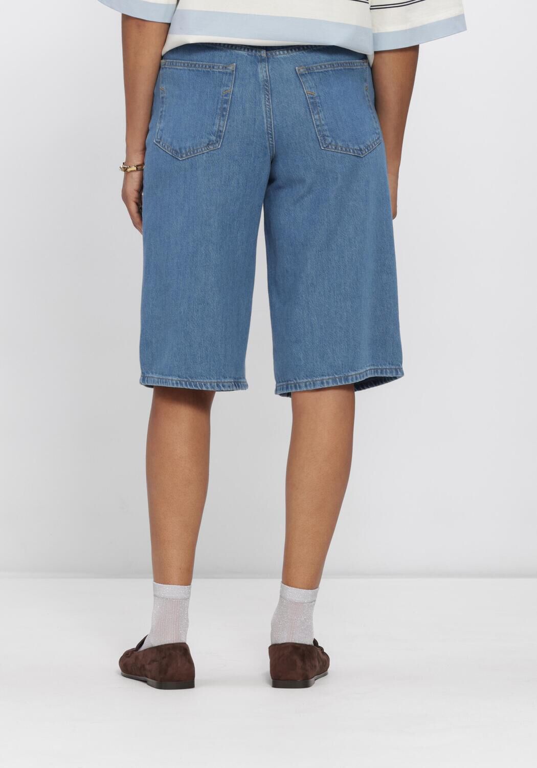 SELECTED WOMEN Pantalon courte SLFTENNA MW BERMUDA DENIM SHORTS en bleu - large