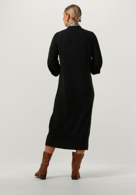 Donkergrijze OBJECT Midi jurk OBJGEROMIA L/S O-NECK KNIT - large