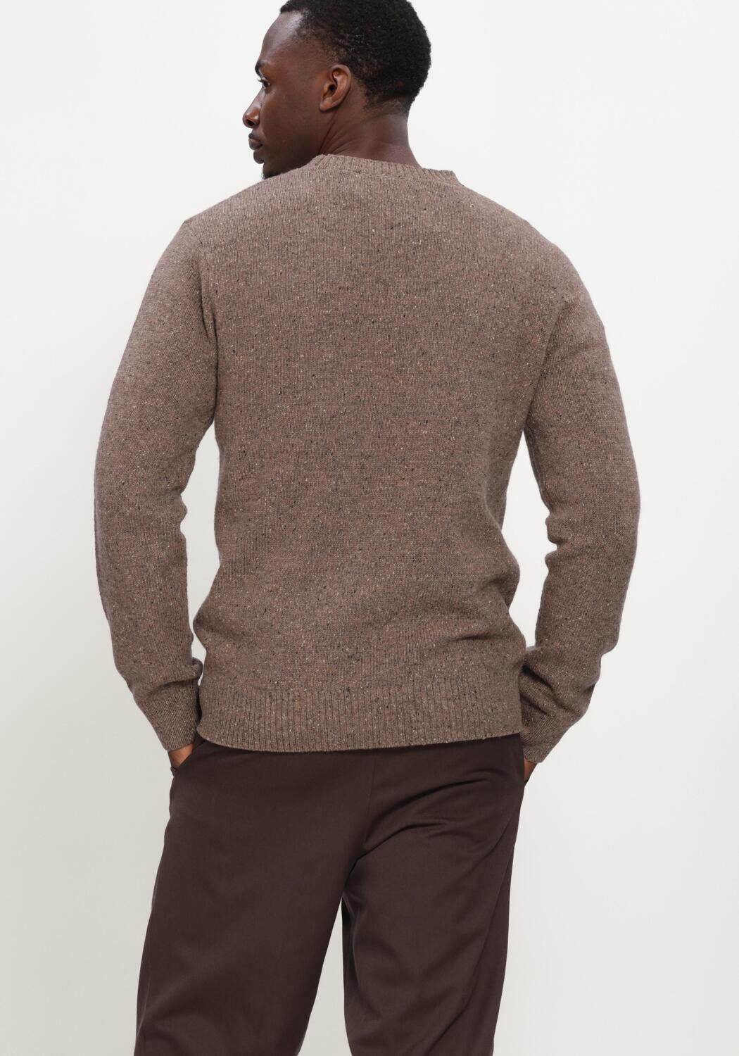 Bruine SELECTED MEN Trui LMNEIL LS KNIT NEPS CREW NECK - large