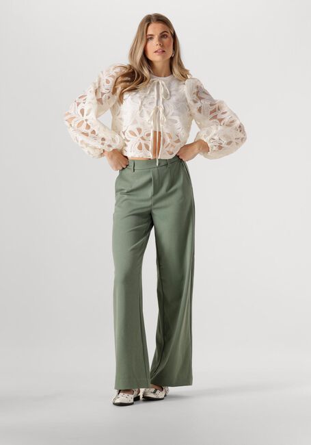 Olijf OBJECT Pantalon OBJLISA WIDE PANT - large