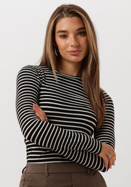 Zwarte SELECTED FEMME Tops & T-shirts SLFMANJA LS O-NECK STRIPE - large