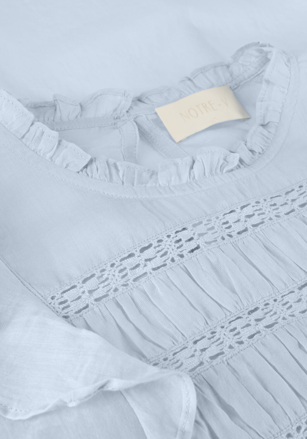 Lichtblauwe NOTRE-V  VOILE BLOUSE - large