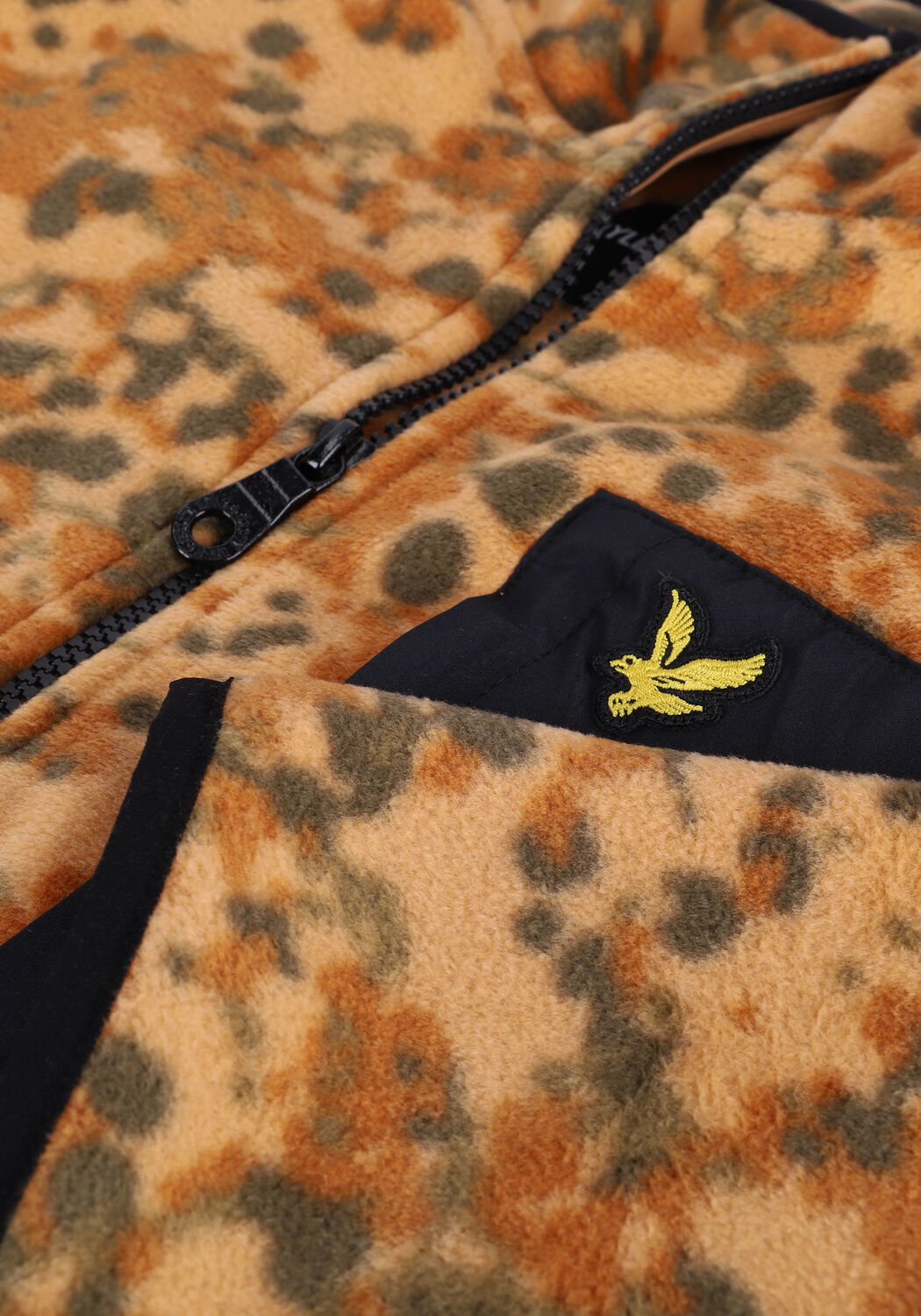 Beige LYLE & SCOTT Vest EARTH PRINT FLEECE - large