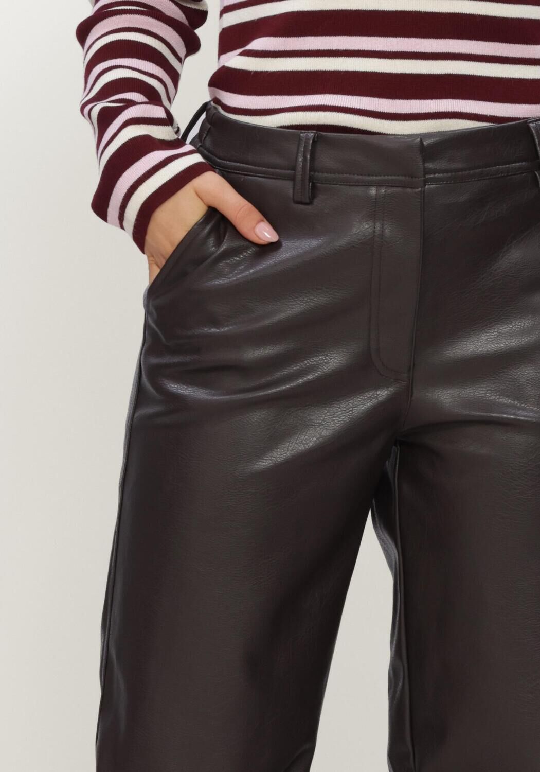 Bruine OBJECT Wijde broek OBJLIVA MW WIDE PANTS NOOS - large