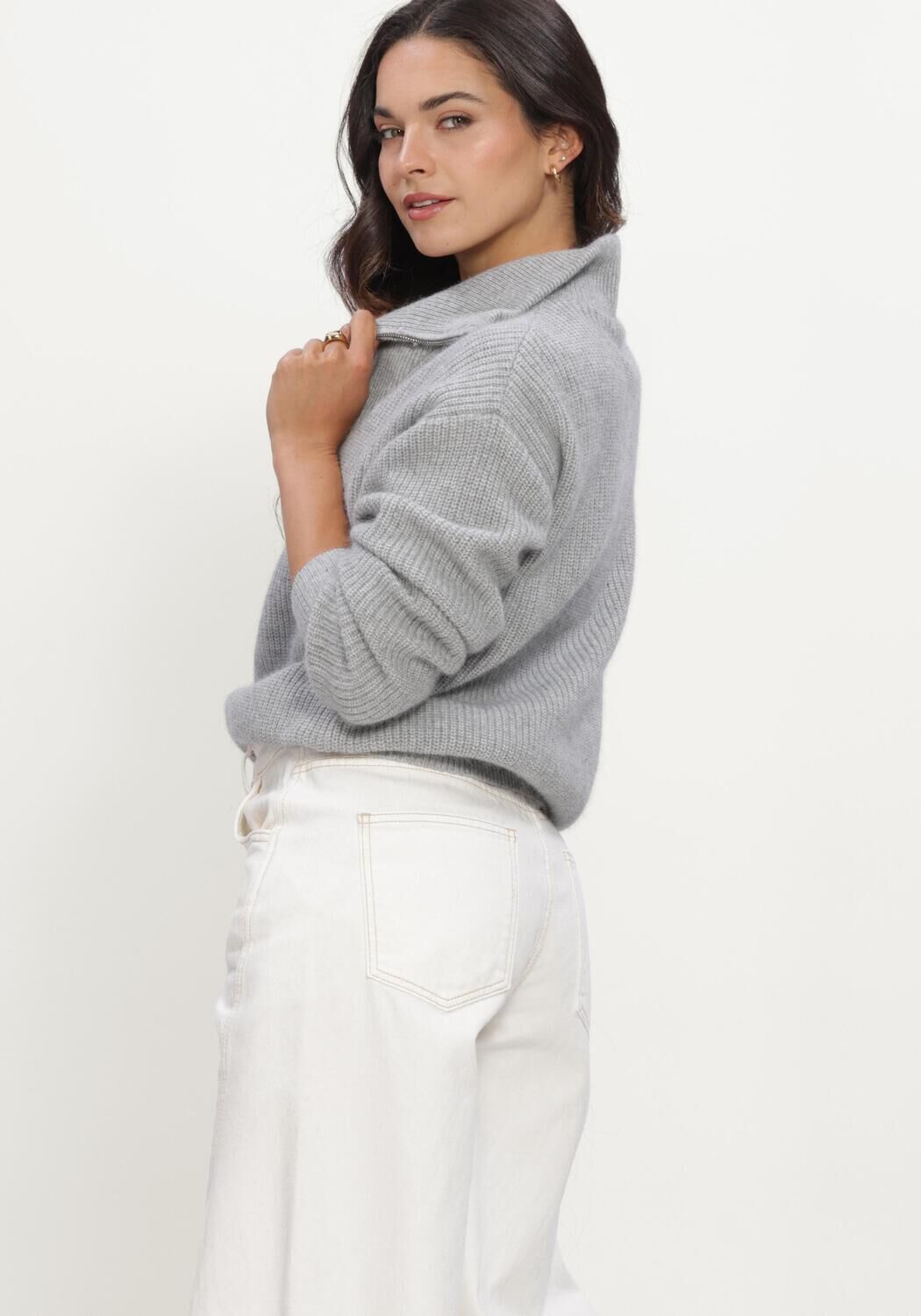 TWNS Pull LONG-SLEEVED TRUCKER-NECK PULLOVER en gris - large