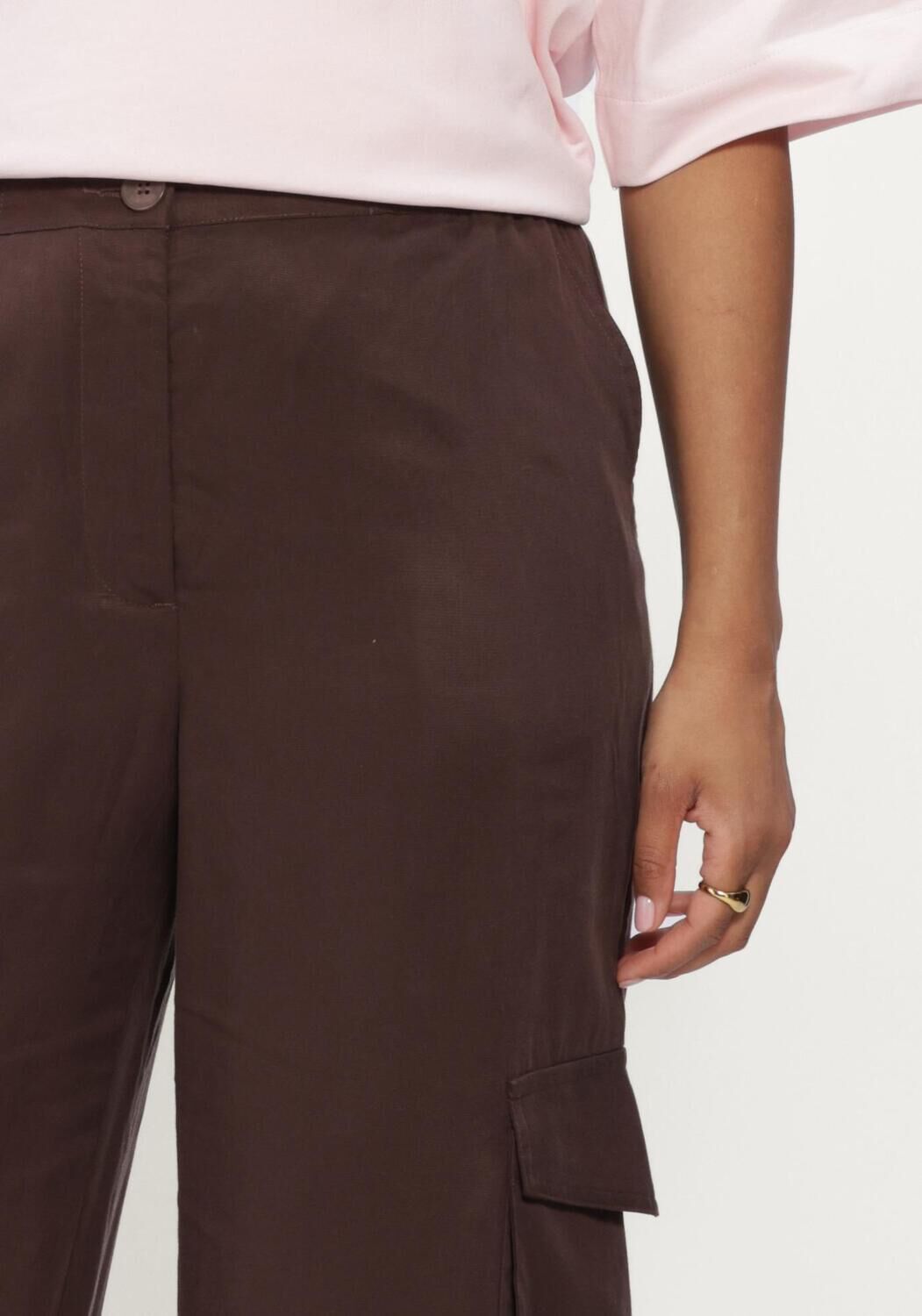 Y.A.S. YASBAMBOO HMW PANT WO. ELASTIC Pantalons en marron - large