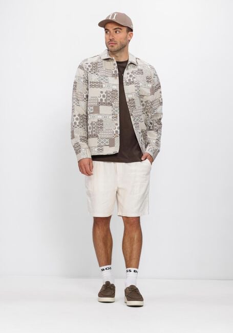 Beige LES DEUX  LAYTON PATCHWORK JACQUARD OVERSHIRT - large