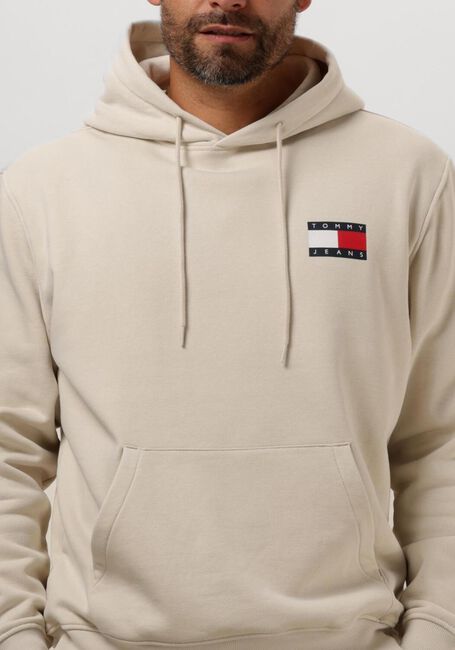 Beige TOMMY JEANS Truien/vesten TJM REG ESSENTIAL FLAG HOOD EXT - large