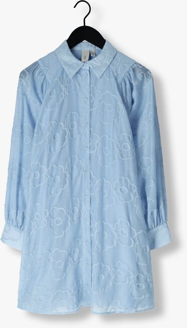 Lichtblauwe Y.A.S. Mini jurk YASFLORINA LS SHIRT DRESS - large