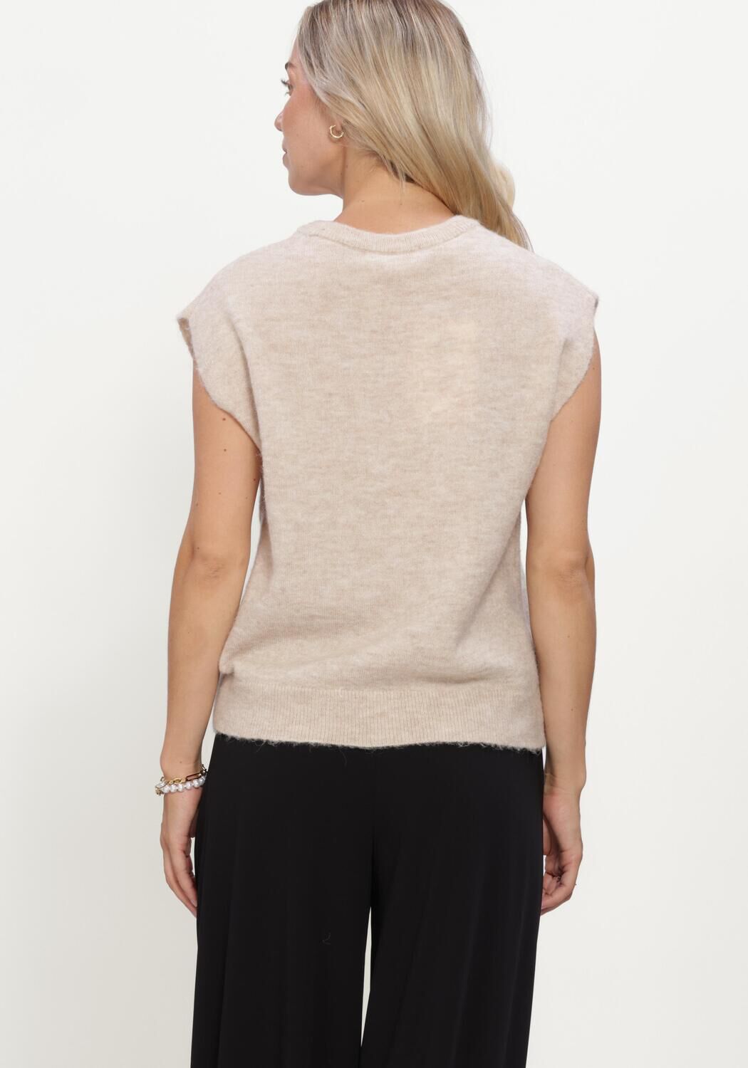 Beige SELECTED WOMEN Trui SLWLULU SL KNIT VEST - large
