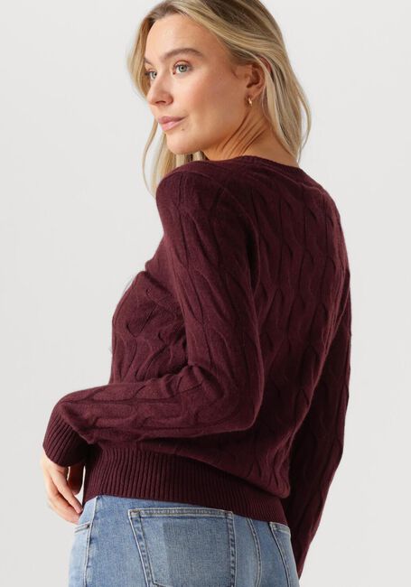 Bordeaux TOMMY HILFIGER Trui SOFT WOOL CABLE C-NK LS SWT - large