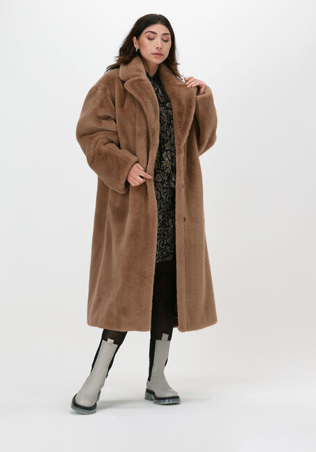 Bruine STAND STUDIO Faux fur jas MARIA COAT SOFT - large